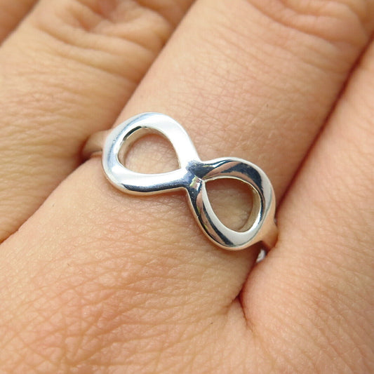 925 Sterling Silver Infinity Ring Size 8.25