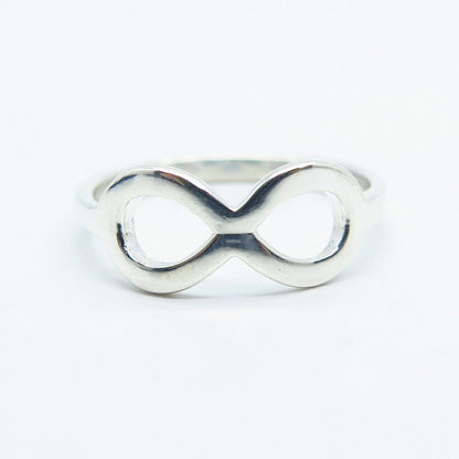 925 Sterling Silver Infinity Ring Size 8.25