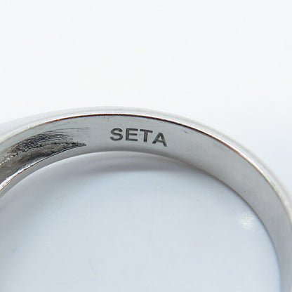 925 Sterling Silver SETA Round-Cut C Z Ring Size 9.25