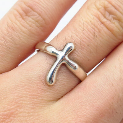 925 Sterling Silver Cross Ring Size 7