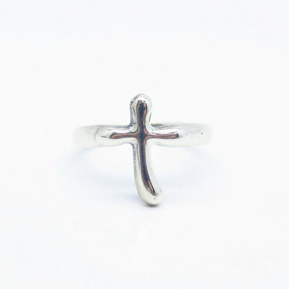 925 Sterling Silver Cross Ring Size 7