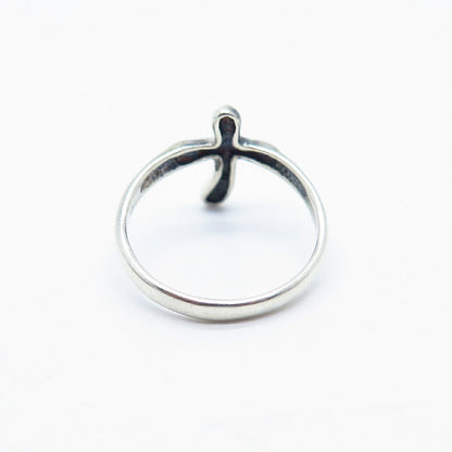 925 Sterling Silver Cross Ring Size 7