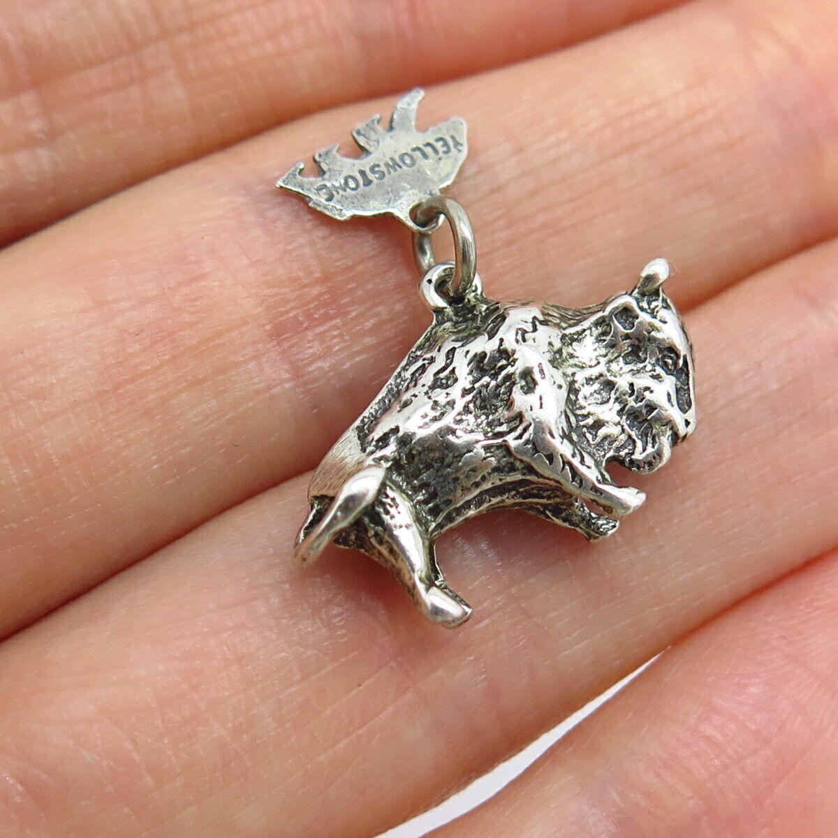 925 Sterling Silver Vintage Bull Charm Pendant