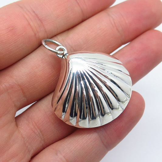 925 Sterling Silver Vintage Seashell Charm Pendant