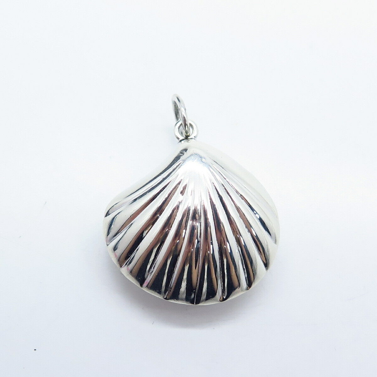 925 Sterling Silver Vintage Seashell Charm Pendant