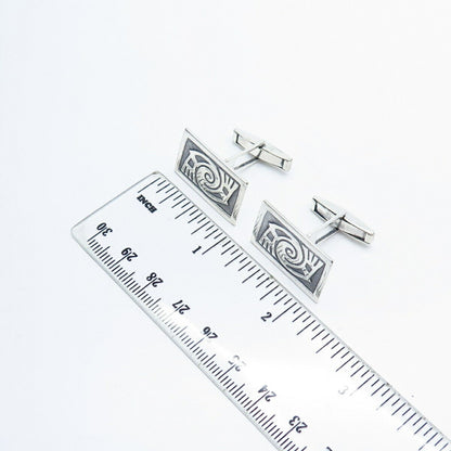 925 Sterling Silver Vintage Tribal Cufflinks