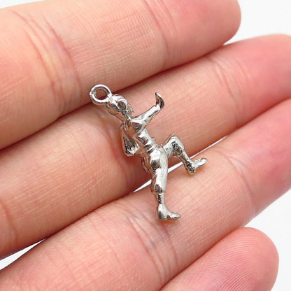 925 Sterling Silver Vintage Football Player Charm Pendant