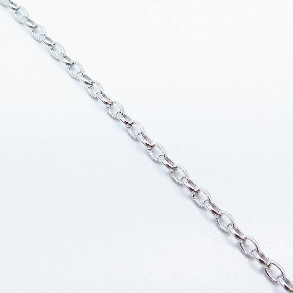 925 Sterling Silver Rolo Link Adjustable Bracelet 6-7.25"