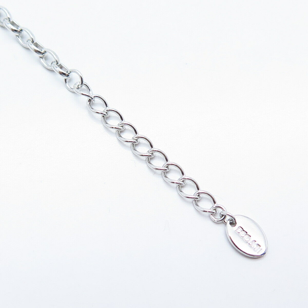 925 Sterling Silver Rolo Link Adjustable Bracelet 6-7.25"