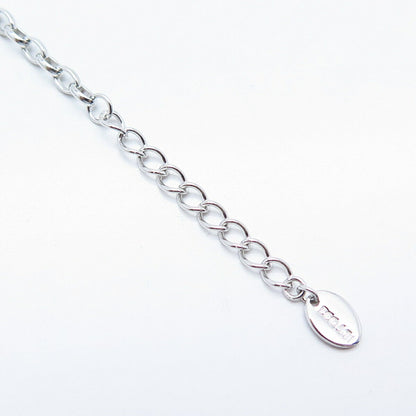 925 Sterling Silver Rolo Link Adjustable Bracelet 6-7.25"