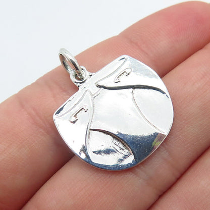 925 Sterling Silver Vintage Modernist Charm Pendant