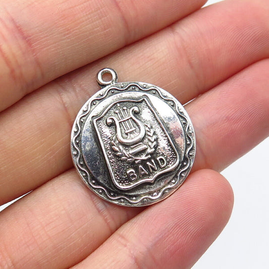 925 Sterling Silver Antique US Army Field Band Charm Pendant