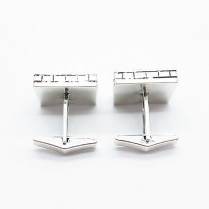 925 Sterling Silver Vintage Ornate Square Cufflinks