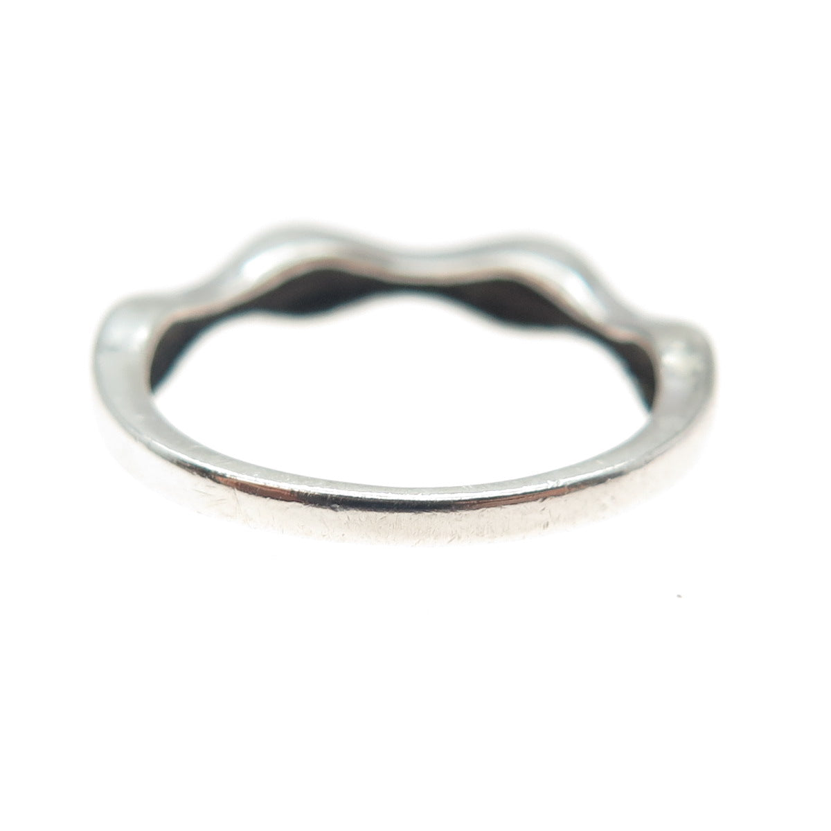 J. STELLA Sterling Silver Real Round-Cut Black Diamond Stackable Ring Size 7.25