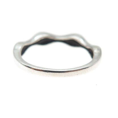 J. STELLA Sterling Silver Real Round-Cut Black Diamond Stackable Ring Size 7.25