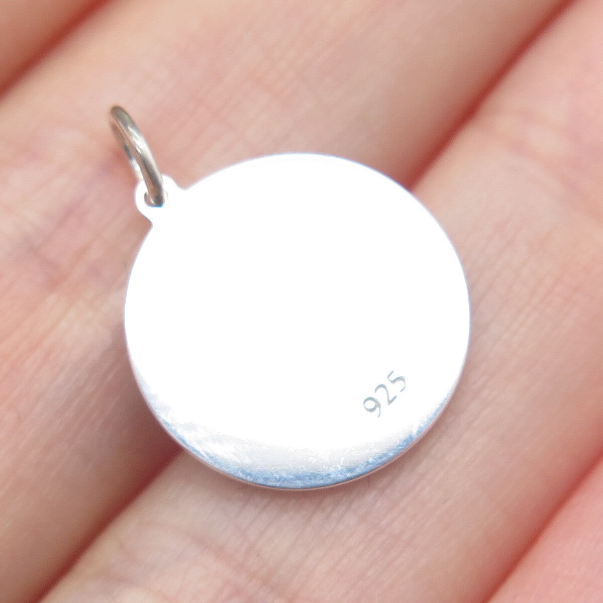 925 Sterling Silver Blue Enamel Aquarius Zodiac Sign Minimalist Charm Pendant
