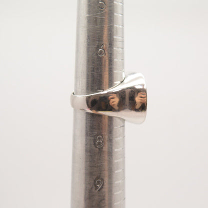 925 Sterling Silver Vintage Real Abalone Shell & C Z Ring Size 7.5