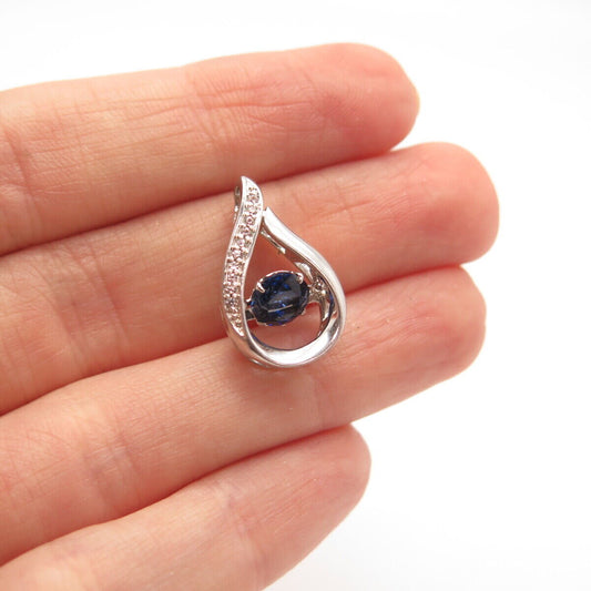 925 Sterling Silver Lab-Created Sapphire Slide Pendant