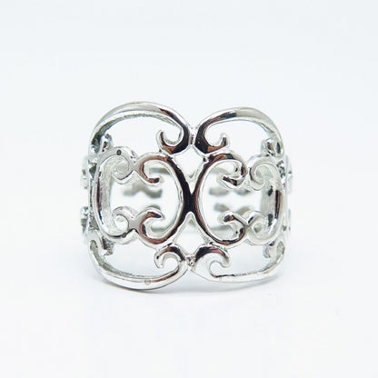 925 Sterling Silver Ornate Ring Size 8