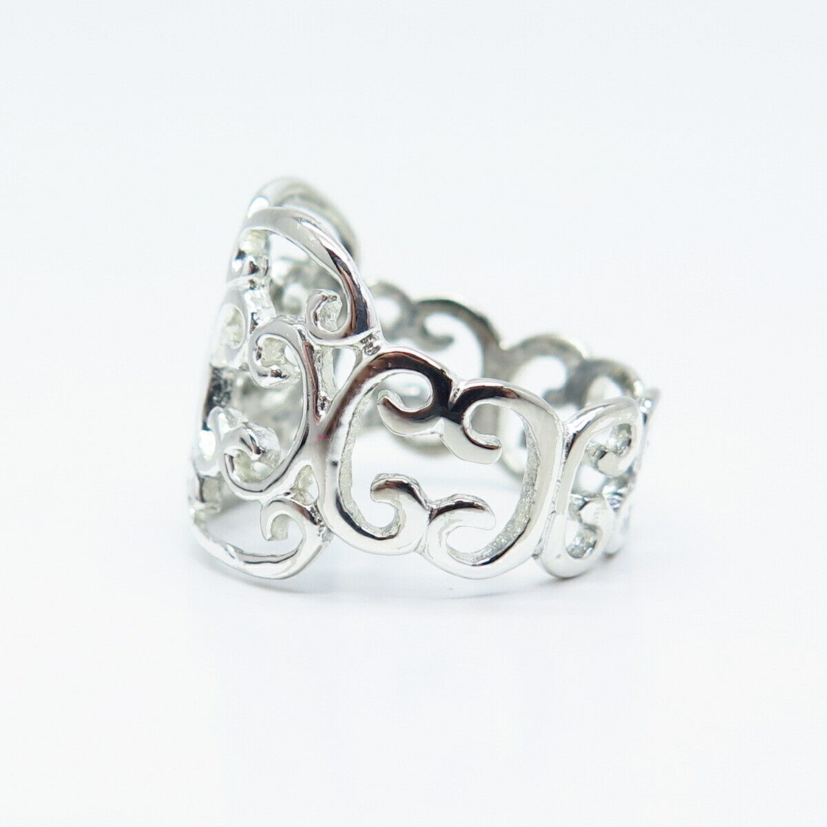 925 Sterling Silver Ornate Ring Size 8