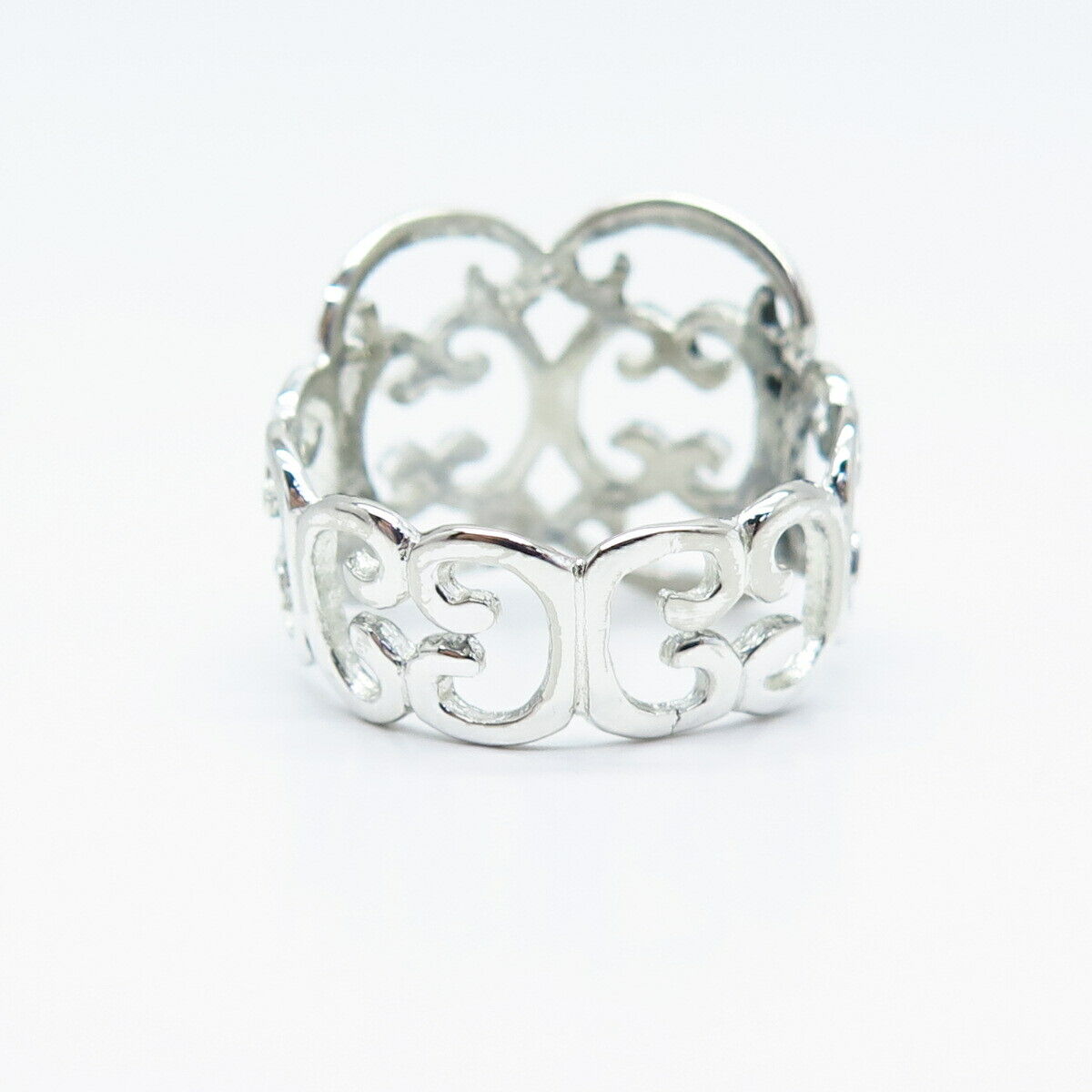 925 Sterling Silver Ornate Ring Size 8