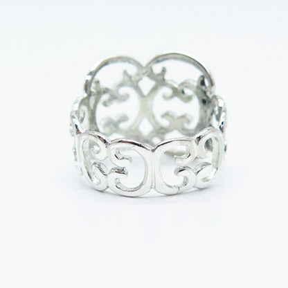 925 Sterling Silver Ornate Ring Size 8