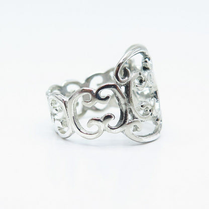 925 Sterling Silver Ornate Ring Size 8
