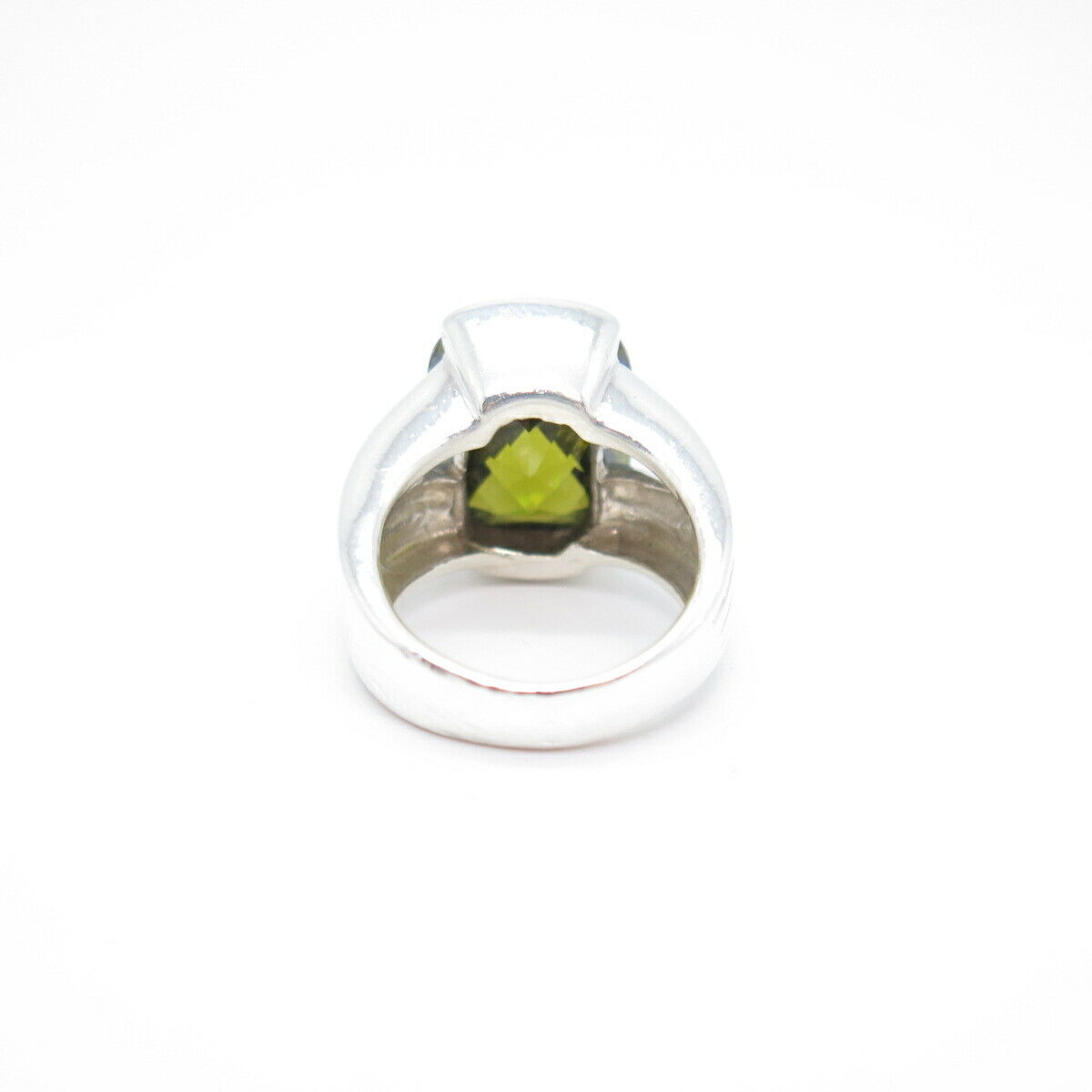 925 Sterling Silver Peridot-Tone C Z Ring Size 6
