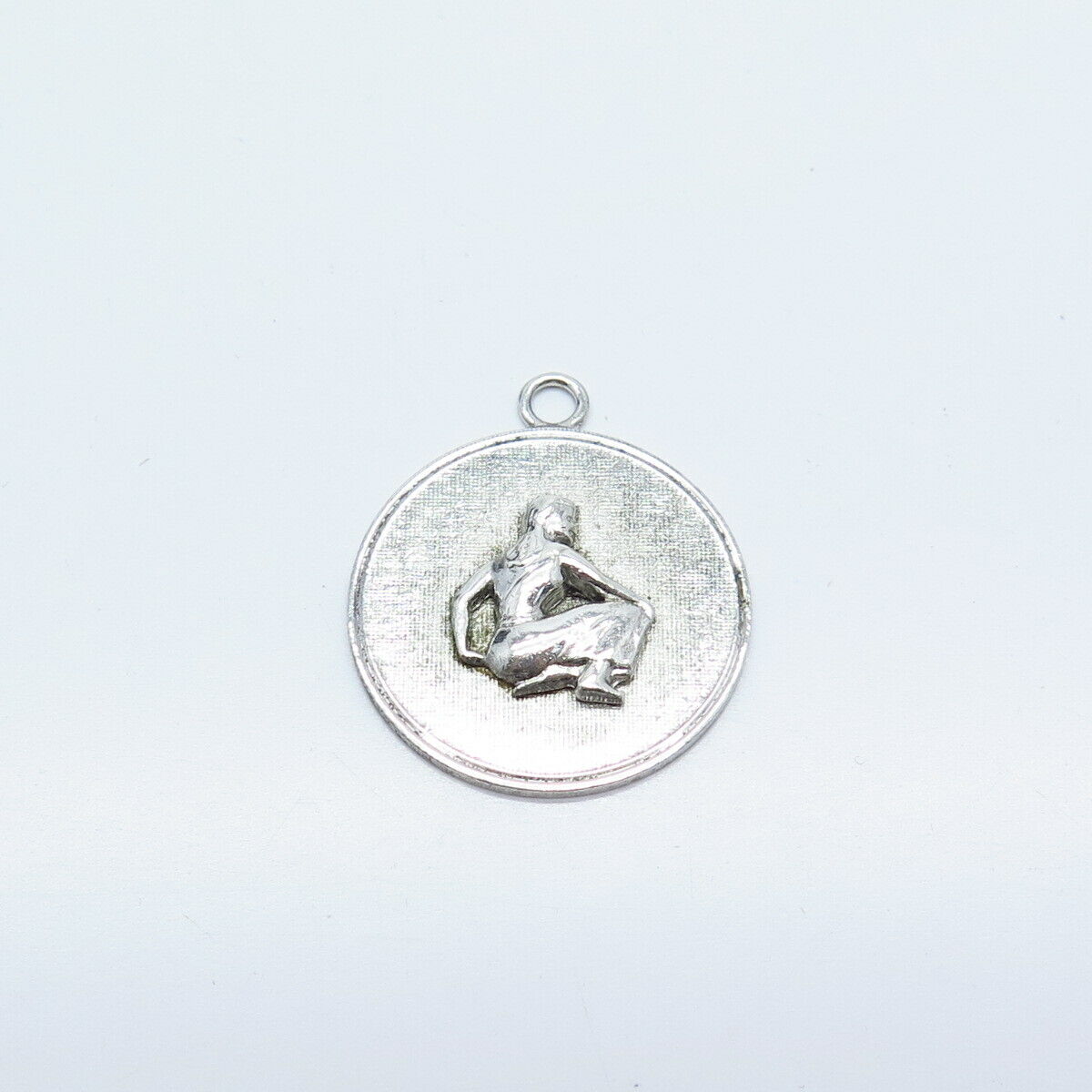 925 Sterling Silver Vintage Wells Woman Charm Pendant