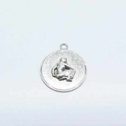 925 Sterling Silver Vintage Wells Woman Charm Pendant