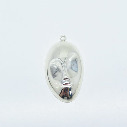 925 Sterling Silver Vintage Oval Face Pendant