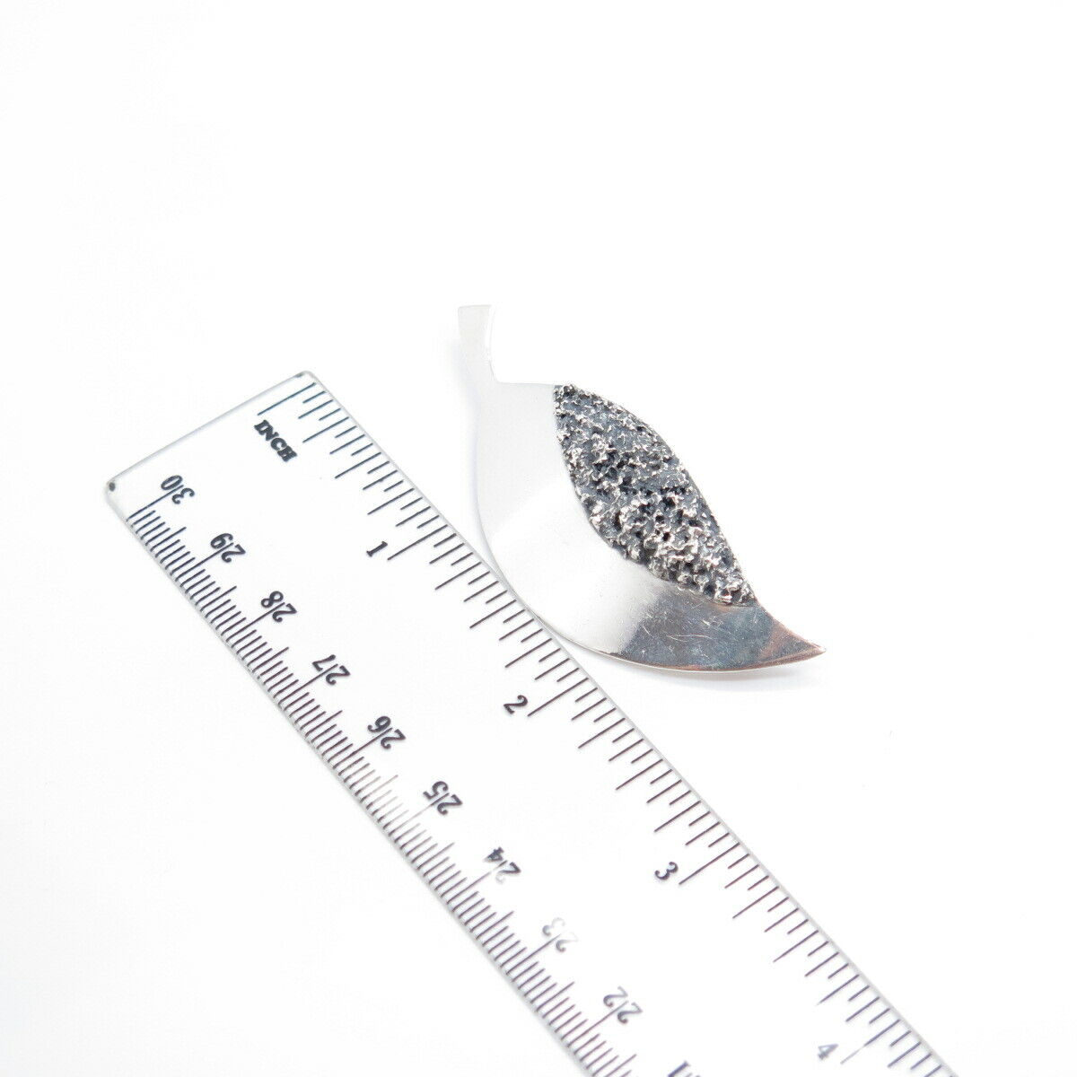 925 Sterling Silver Vintage Denmark Brdr. Bjerring Abstract Leaf Pin Brooch