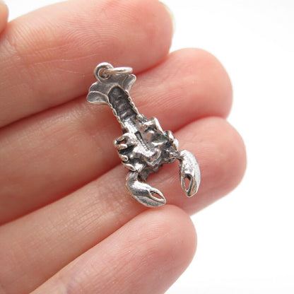 925 Sterling Silver Vintage Cancer Zodiac Sign Charm Pendant