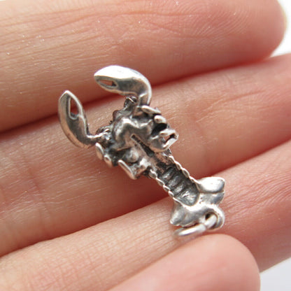 925 Sterling Silver Vintage Cancer Zodiac Sign Charm Pendant