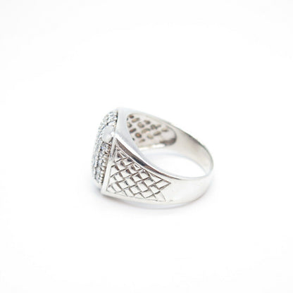 925 Sterling Silver Pave C Z Ring Size 12