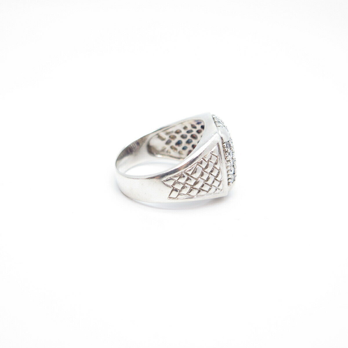 925 Sterling Silver Pave C Z Ring Size 12