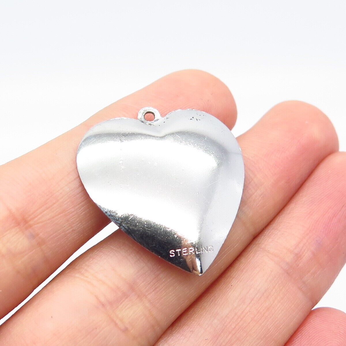 925 Sterling Silver Vintage "Happy Birthday" Heart Pendant