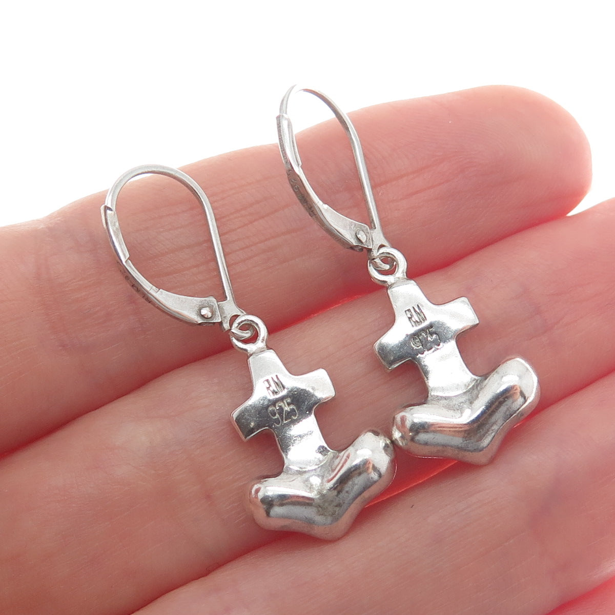 ROBERT LEE MORRIS 925 Sterling Silver Vintage Anchor Dangle Earrings