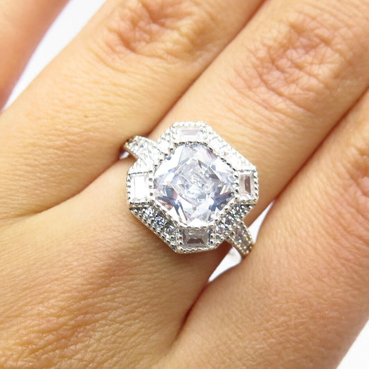 925 Sterling Silver Multi-C Z Ring Size 7