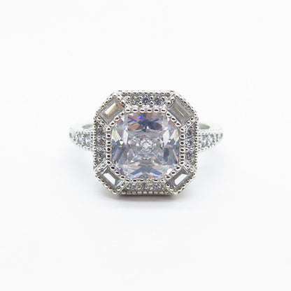 925 Sterling Silver Multi-C Z Ring Size 7