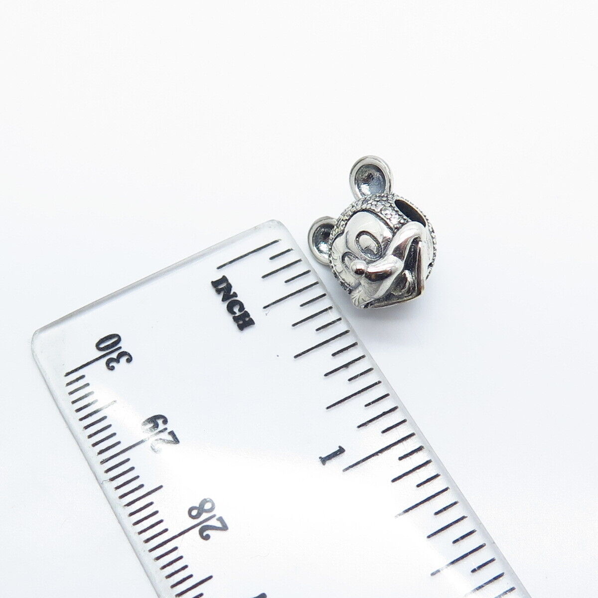 925 Sterling Silver C Z Mickey Mouse Bead Charm