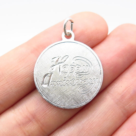 925 Sterling Silver Vintage Griffith & Sons Co "Happy Anniversary" Pendant