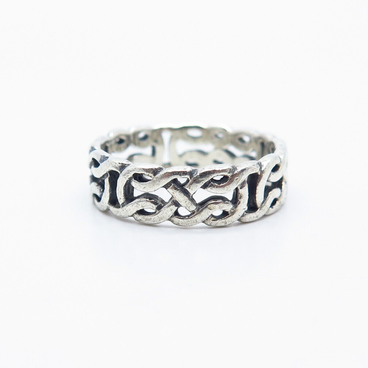 925 Sterling Silver Vintage Peter Stone Celtic Band Ring Size 7