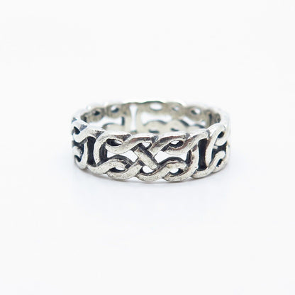 925 Sterling Silver Vintage Peter Stone Celtic Band Ring Size 7