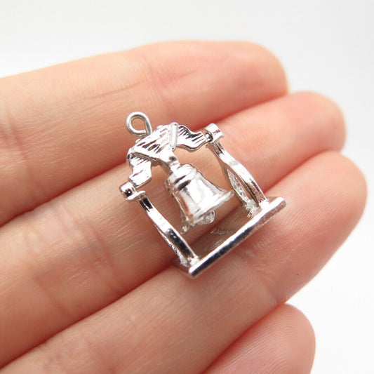 925 Sterling Silver Vintage Bell Charm Pendant