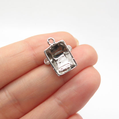 925 Sterling Silver Vintage Retro Phone Charm Pendant