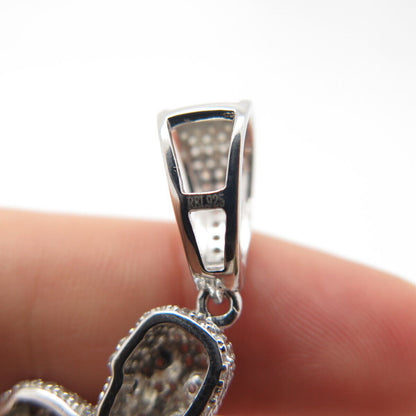 925 Sterling Silver Pave C Z Human Skeleton Pendant