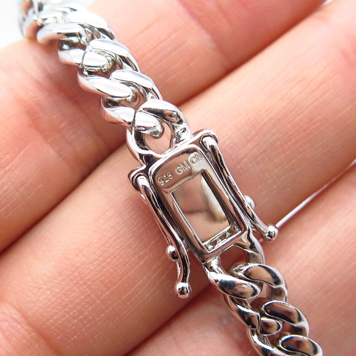 925 Sterling Silver C Z Cuban Chain Necklace 24"