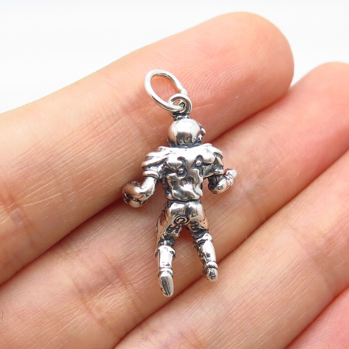 925 Sterling Silver Vintage Shube Baseball Player Charm Pendant