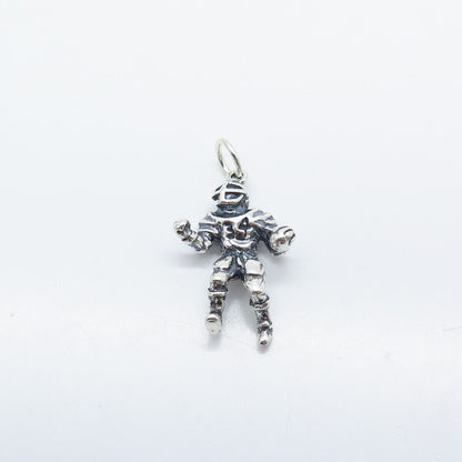 925 Sterling Silver Vintage Shube Baseball Player Charm Pendant